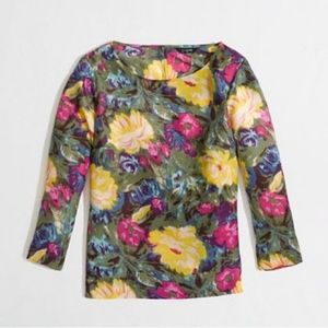 J Crew Floral Blouse 3/4 Sleeves XS